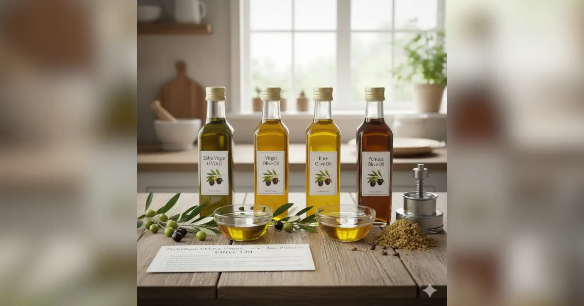 Perbedaan EVOO, Virgin, Pure, dan Pomace Olive Oil