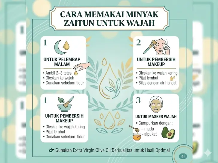 cara memakai minyak zaitun untuk wajah