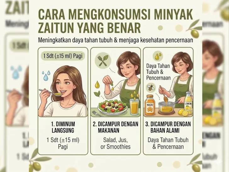 cara mengonsumsi minyak zaitun yang benar